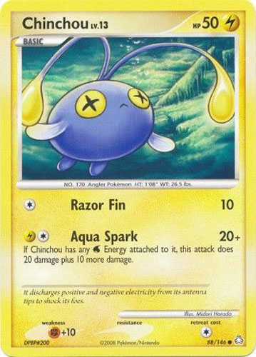 Pokemon Card - D&P: Legends Awakened 88/146 - CHINCHOU Lv.13 (common):  BBToyStore.com - Toys, Plush, Trading Cards, Action Figures & Games online  retail store shop sale