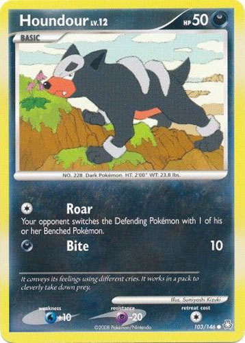 Pokemon Card - D&P: Legends Awakened 103/146 - HOUNDOUR Lv.12 (common):  BBToyStore.com - Toys, Plush, Trading Cards, Action Figures & Games online  retail store shop sale