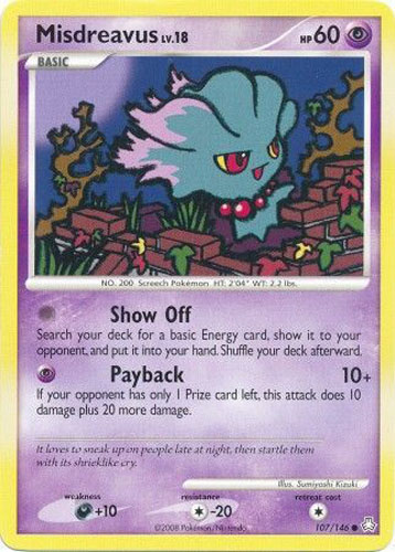 Pokemon Card - D&P: Legends Awakened 107/146 - MISDREAVUS Lv.18 (common):  BBToyStore.com - Toys, Plush, Trading Cards, Action Figures & Games online  retail store shop sale