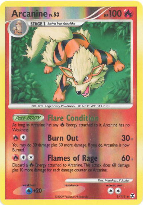 Pokemon Card - PL: Rising Rivals 1/111 - ARCANINE Lv.53 (reverse holo)