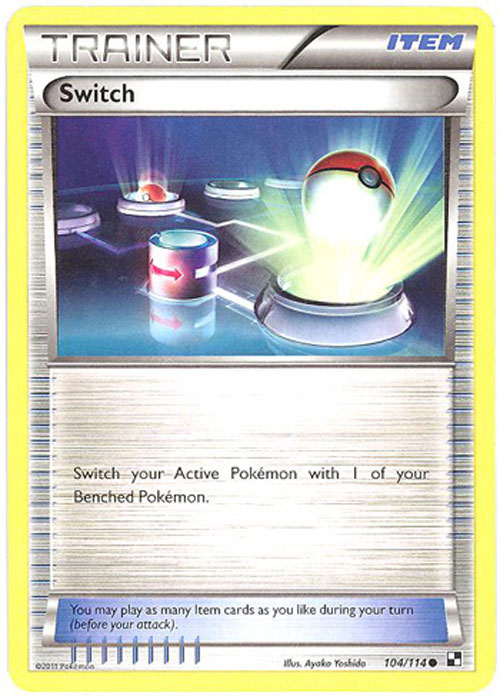 Pokemon Card - Black & White 104/114 - SWITCH (common): BBToyStore