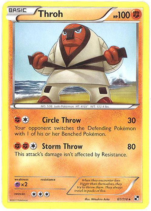 Pokemon Card - Black & White 61/114 - THROH (rare