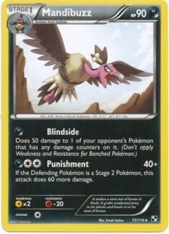 Pokemon Card - Black & White 73/114 - MANDIBUZZ (rare)