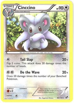 Pokemon Card - Black & White 89/114 - CINCCINO (rare)