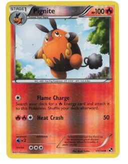 Pokemon Card - Black & White 17/114 - PIGNITE (reverse holo)