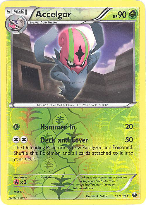 Pokemon Card - B&W: Dark Explorers 11/108 - ACCELGOR (reverse holo)