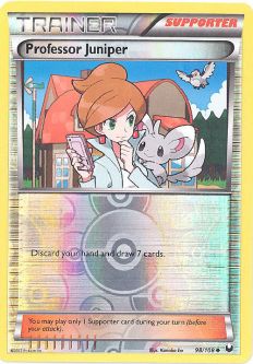 Pokemon Card - Dark Explorers 98/108 - PROFESSOR JUNIPER (reverse holo)