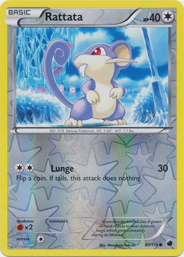 Pokemon Card - B&W: Plasma Freeze 87/116 - RATTATA (reverse holo)