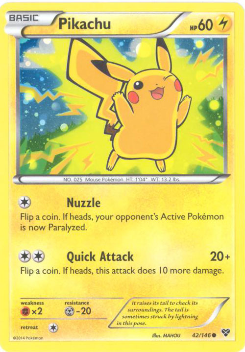 Pokemon Card - XY 42/146 - PIKACHU (holo-foil)