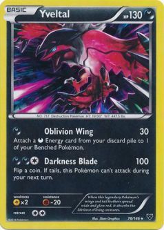 Pokemon Card - XY 78/146 - YVELTAL (shattered holo-foil promo)