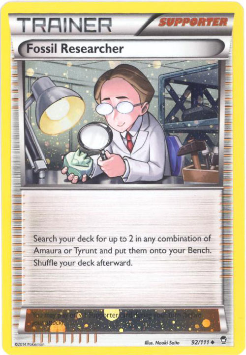 Pokemon Card - XY Furious Fists 92/111 - FOSSIL RESEARCHER (alternate holo-foil promo)