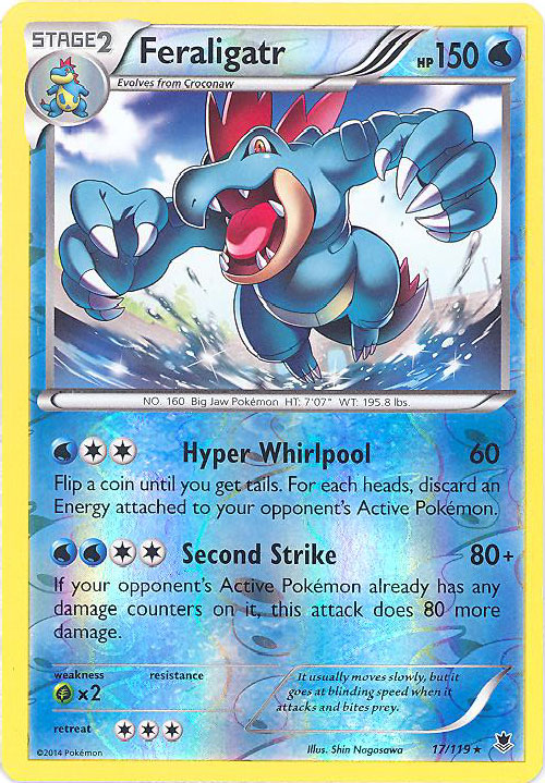 Pokemon Card XY Phantom Forces 17/119 FERALIGATR (reverse holo