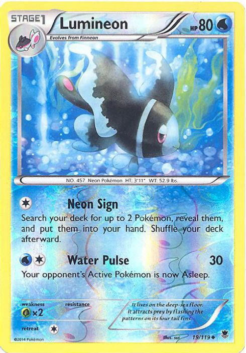 Pokemon Card - XY: Phantom Forces 19/119 - LUMINEON (reverse holo):  BBToyStore.com - Toys, Plush, Trading Cards, Action Figures & Games online  retail store shop sale