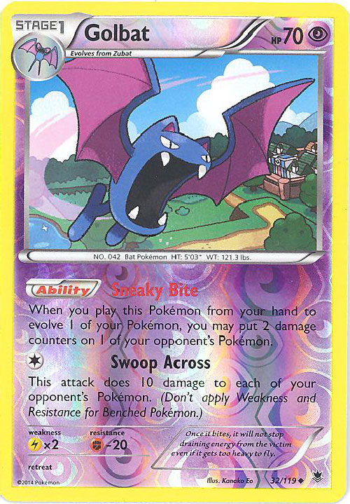 Pokemon Card - XY: Phantom Forces 32/119 - GOLBAT (reverse holo)
