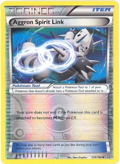 Pokemon Card - XY Primal Clash 123/160 - AGGRON SPIRIT LINK (REVERSE holo-foil)