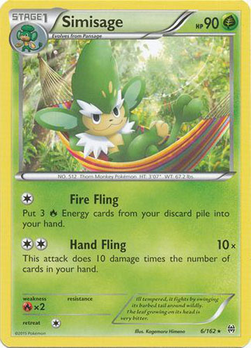 Pokemon Card - XY: BREAKthrough 6/162 - SIMISAGE (rare): BBToyStore.com - Toys, Plush, Trading Cards, Action Figures & Games online retail store shop sale Pokemon Card - XY: BREAKthrough 6/162 - SIMISAGE (rare): BBToyStore.com - Toys, Plush, Trading Cards, Action Figures & Games online retail store shop sale