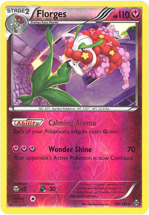 Pokemon Card - XY BREAKthrough 103/162 - FLORGES (reverse holo)