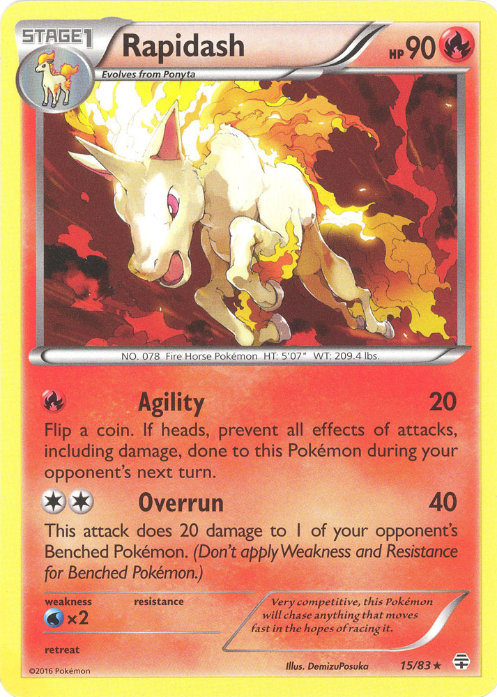 Pokemon Card - Generations 15/83 - RAPIDASH (rare)