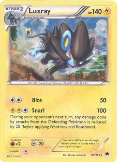 Pokemon Card - XY BREAKpoint 46/122 - LUXRAY (SHATTERED holo-foil)