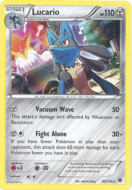 Pokemon Card - XY: Fates Collide 63/124 - LUCARIO (holo-foil)