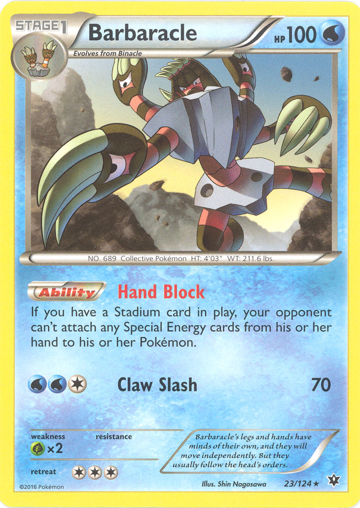Pokemon Card - XY: Fates Collide 23/124 - BARBARACLE (rare): BBToyStore.com  - Toys, Plush, Trading Cards, Action Figures & Games online retail store  shop sale