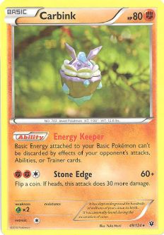 Pokemon Card - Fates Collide 49/124 - CARBINK (rare)