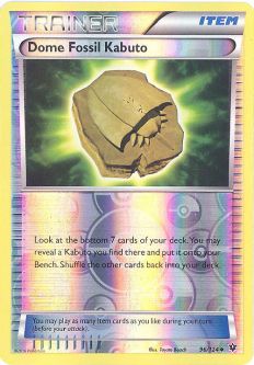 Pokemon Card - Fates Collide 96/124 - DOME FOSSIL KABUTO (reverse holo-foil)