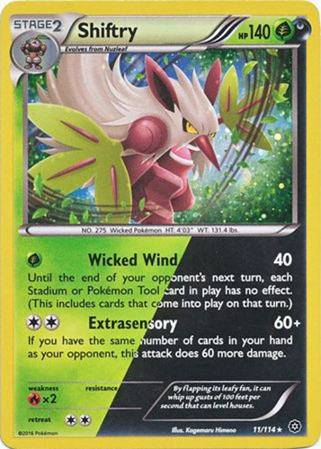 Pokemon Card - XY: Steam Siege 11/114 - SHIFTRY (ALTERNATE