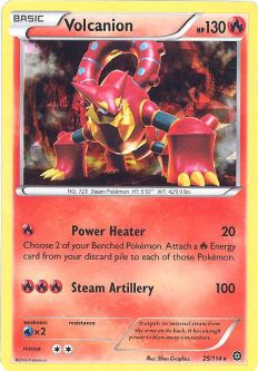 Pokemon Card - XY Steam Siege 25/114 - VOLCANION (shattered holo-foil promo)