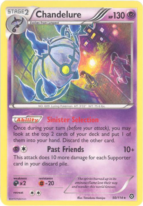 Pokemon Card - XY: Steam Siege 50/114 - CHANDELURE (holo-foil