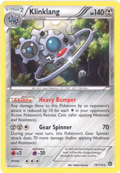 Pokemon Card XY: Steam Siege 73/114 KLINKLANG (holo-foil