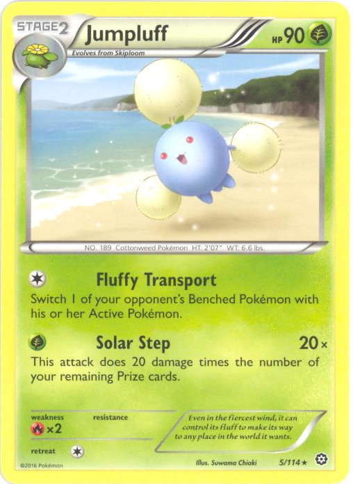 Pokemon Card - XY: Steam Siege 5/114 - JUMPLUFF (rare): BBToyStore.com - Toys, Plush, Trading Cards, Action Figures & Games online retail store shop sale Pokemon Card - XY: Steam Siege 5/114 - JUMPLUFF (rare): BBToyStore.com - Toys, Plush, Trading Cards, Action Figures & Games online retail store shop sale