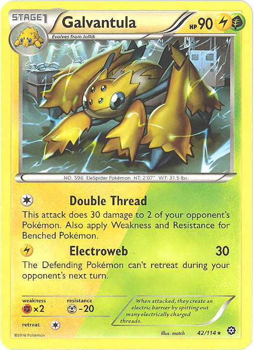 Pokemon Card - XY: Steam Siege 42/114 - GALVANTULA (rare)