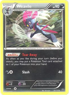 Pokemon Card - XY Steam Siege 61/114 - WEAVILE (rare)