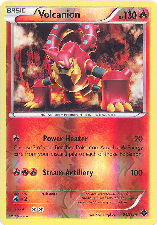 Pokemon Card - XY: Steam Siege 25/114 - VOLCANION (reverse holo)