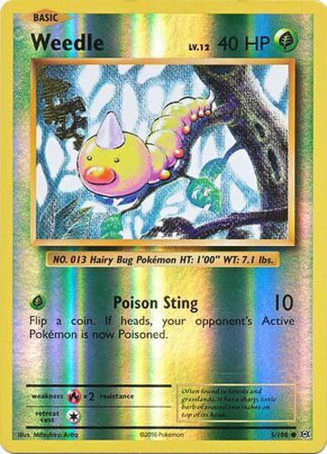 Pokemon Card - XY: Evolutions 5/108 - WEEDLE (reverse holo)