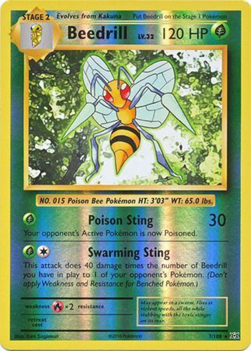 Pokemon Card - XY: Evolutions 7/108 - BEEDRILL (reverse holo)