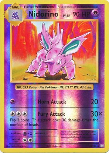 Pokemon Card - XY: Evolutions 44/108 - NIDORINO (reverse holo)