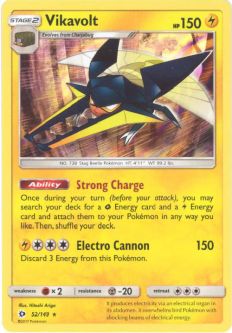 Pokemon Card - Sun & Moon 52/149 - VIKAVOLT (holo-foil)