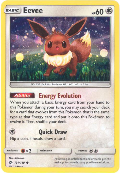 Pokemon Card - Sun & Moon 101/149 - EEVEE (holo-foil promo)