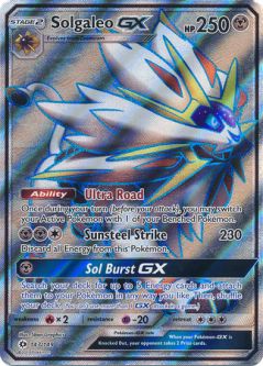 Pokemon Card - Sun & Moon 143/149 - SOLGALEO GX (full art - holo)