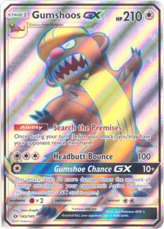Pokemon Card - Sun & Moon 145/149 - GUMSHOOS GX (full art holo-foil)