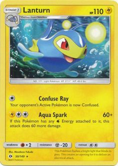 Pokemon Card - Sun & Moon 50/149 - LANTURN (rare)