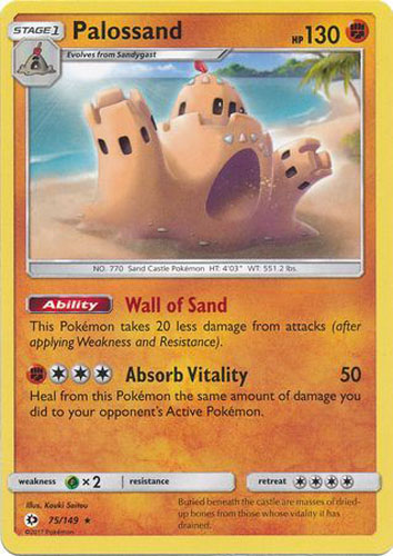 Pokemon Card - Sun & Moon 75/149 - PALOSSAND (rare): BBToyStore.com - Toys,  Plush, Trading Cards, Action Figures & Games online retail store shop sale