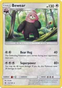 Pokemon Card - Sun & Moon 112/149 - BEWEAR (rare)