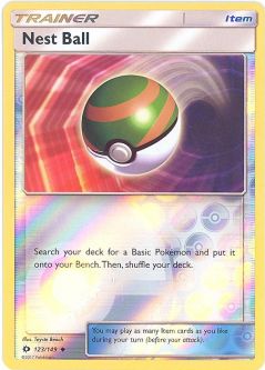 Pokemon Card - Sun & Moon 123/149 - NEST BALL (reverse holo)