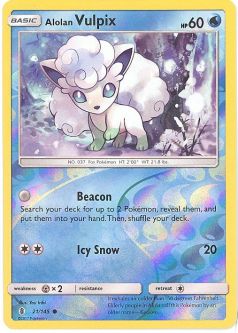 Pokemon Card - S&M: Guardians Rising 21/145 - ALOLAN VULPIX (reverse holo)