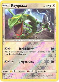 Pokemon Card - S&M: Guardians Rising 106/145 - RAYQUAZA (reverse holo)
