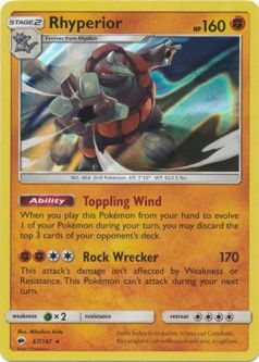 Pokemon Card - S&M: Burning Shadows 67/147 - RHYPERIOR (holo-foil)