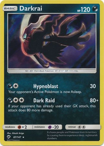 Pokemon Card - S&M: Burning Shadows 87/147 - DARKRAI (holo-foil): BBToyStore.com - Toys, Plush, Trading Cards, Action Figures & Games online retail store shop sale Pokemon Card - S&M: Burning Shadows 87/147 - DARKRAI (holo-foil): BBToyStore.com - Toys, Plush, Trading Cards, Action Figures & Games online retail store shop sale